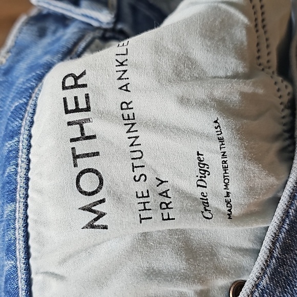 Mother Raw Hem The Stunner Ankle Distressed Fray 5 Button Jeans Size 28 - Picture 4 of 9